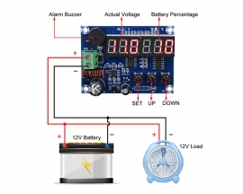 DC Voltage Power Display Module, 12V 24V 36V 48V 72V Battery Capacity Monitor,  7V-80V Voltage Tester Alarm